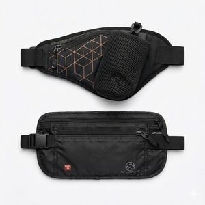 Black and Gold Men's Belt Bag